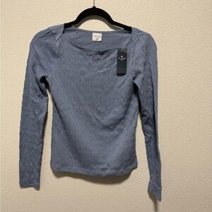 Abercrombie Kids Periwinkle Blue Textured Long Sleeve Top Size 15/16
